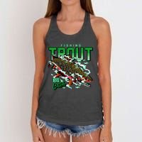 Big Catch Fishing For Trout Women's Knotted Racerback Tank