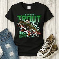 Big Catch Fishing For Trout Womens T-Shirt