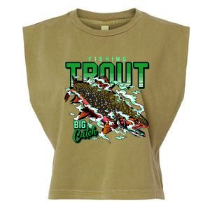 Big Catch Fishing For Trout Garment-Dyed Women's Muscle Tee