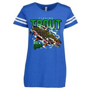 Big Catch Fishing For Trout Enza Ladies Jersey Football T-Shirt