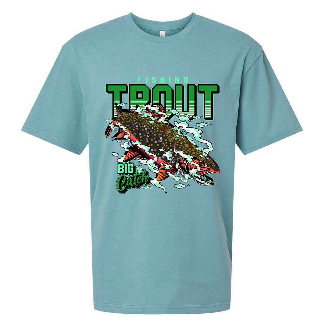 Big Catch Fishing For Trout Sueded Cloud Jersey T-Shirt