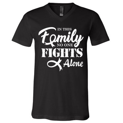 Brain Cancer Fight Cancer Ribbon Cool Gift V-Neck T-Shirt