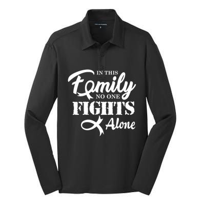 Brain Cancer Fight Cancer Ribbon Cool Gift Silk Touch Performance Long Sleeve Polo