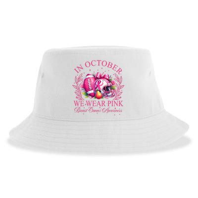 Breast Cancer Football In October We Wear Sustainable Bucket Hat