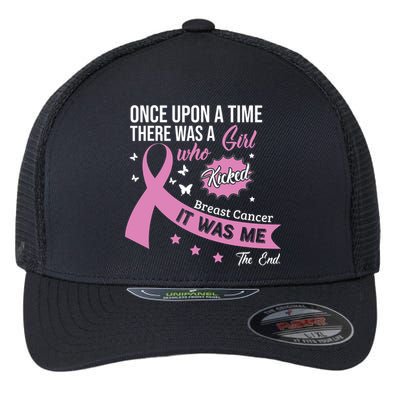 Breast Cancer Fight Cancer Ribbon Flexfit Unipanel Trucker Cap