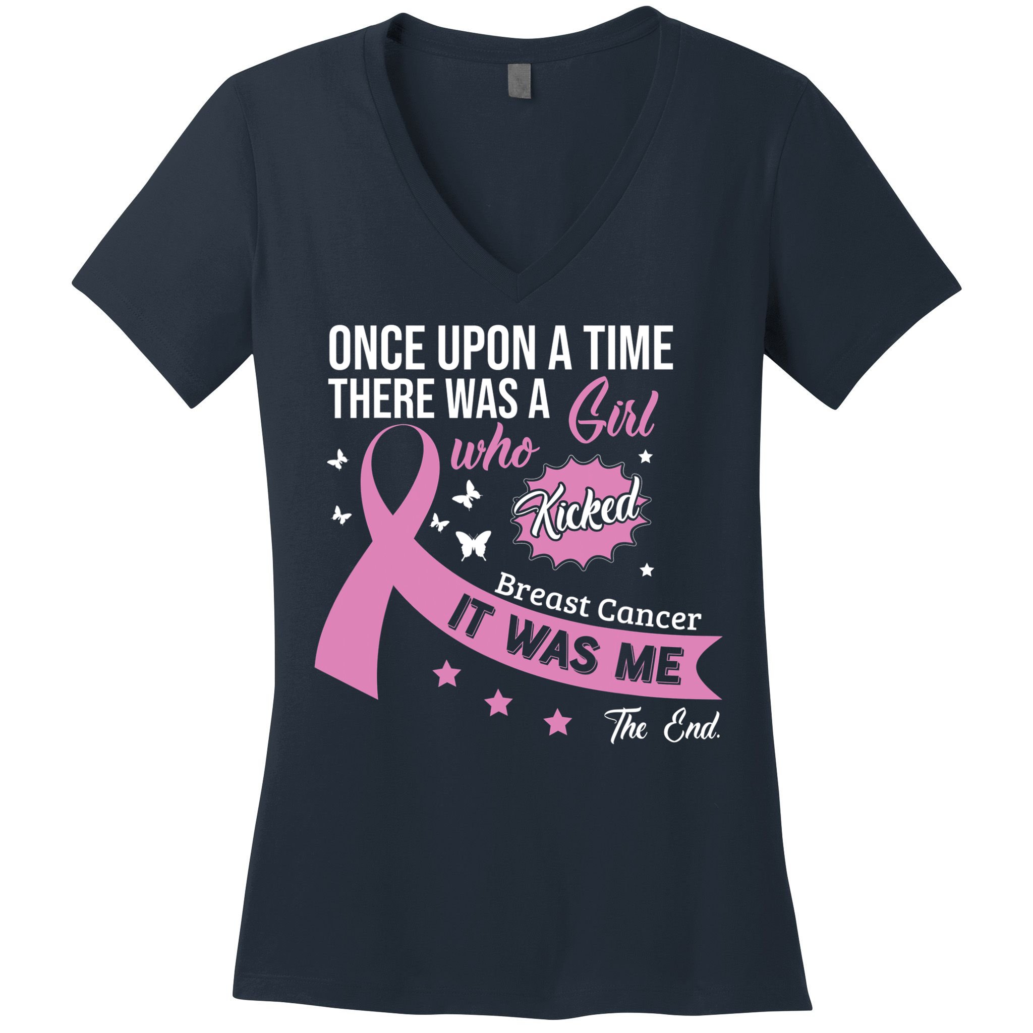 Breast Cancer Fight Cancer Ribbon Women's V-Neck T-Shirt