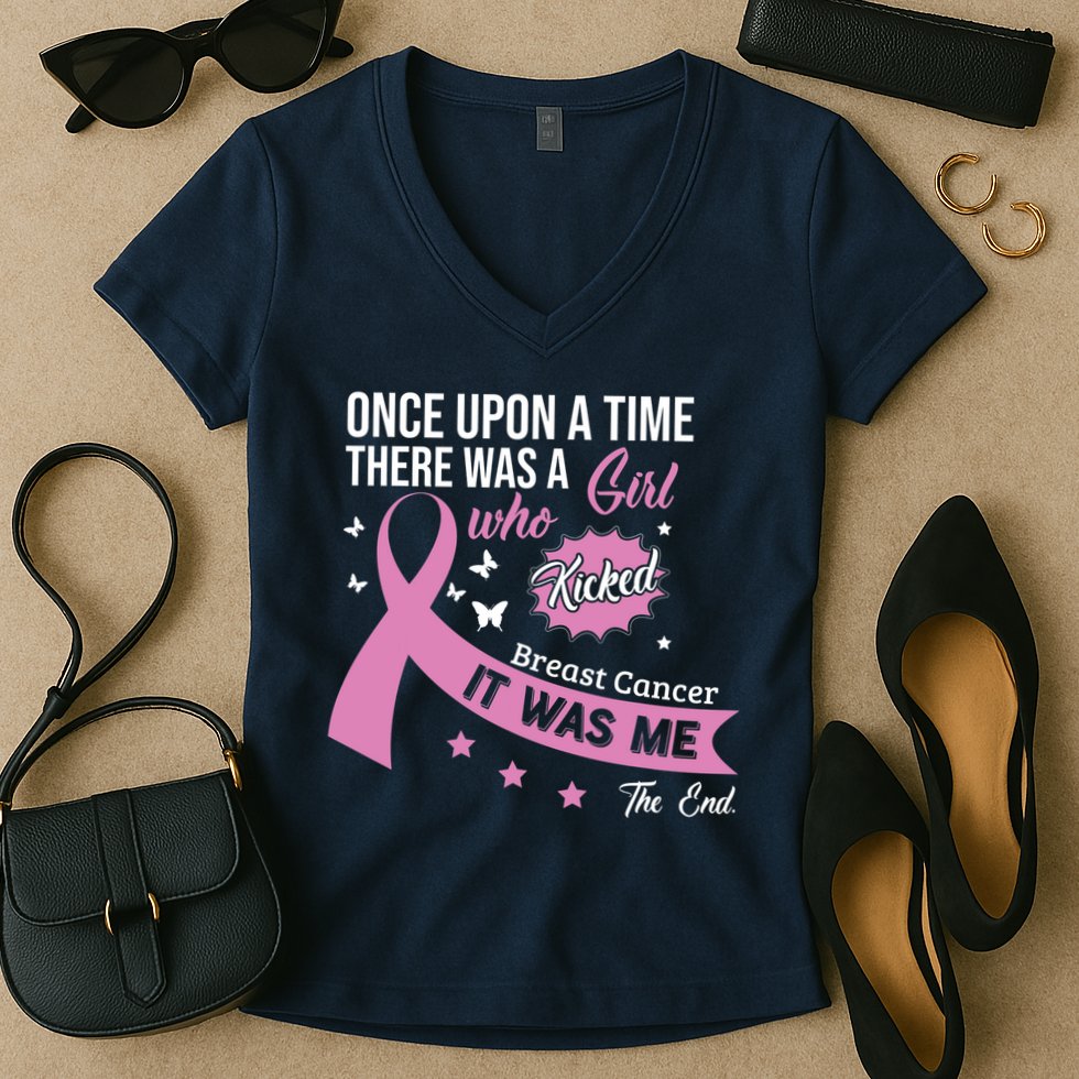 Breast Cancer Fight Cancer Ribbon Women's V-Neck T-Shirt