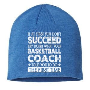 Basketball Coach Funny Thank You For Dad Mom Cute Gift Sustainable Beanie