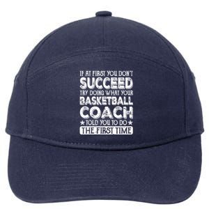 Basketball Coach Funny Thank You For Dad Mom Cute Gift 7-Panel Snapback Hat