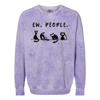 black cat funny wo ew people meowy cat lovers Colorblast Crewneck Sweatshirt