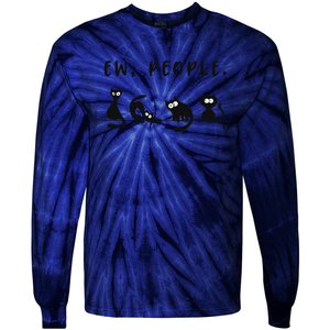 black cat funny wo ew people meowy cat lovers Tie-Dye Long Sleeve Shirt