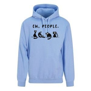 black cat funny wo ew people meowy cat lovers Unisex Surf Hoodie