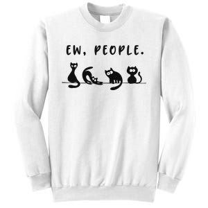 black cat funny wo ew people meowy cat lovers Sweatshirt