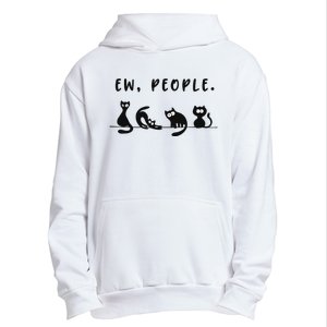 black cat funny wo ew people meowy cat lovers Urban Pullover Hoodie