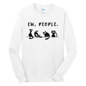 black cat funny wo ew people meowy cat lovers Tall Long Sleeve T-Shirt