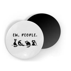 black cat funny wo ew people meowy cat lovers Magnet