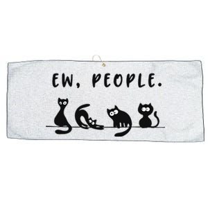 black cat funny wo ew people meowy cat lovers Large Microfiber Waffle Golf Towel