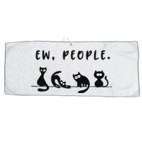 black cat funny wo ew people meowy cat lovers Large Microfiber Waffle Golf Towel