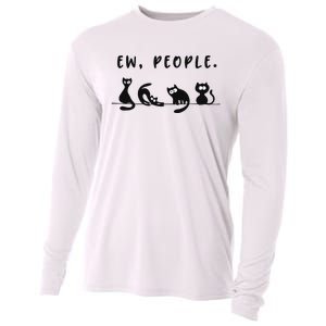 black cat funny wo ew people meowy cat lovers Cooling Performance Long Sleeve Crew