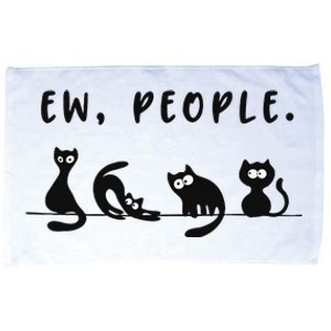 black cat funny wo ew people meowy cat lovers Microfiber Hand Towel