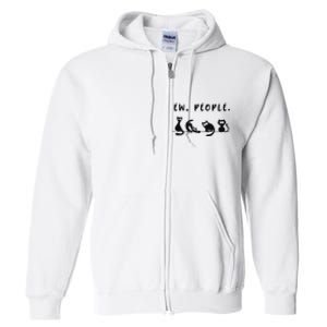 black cat funny wo ew people meowy cat lovers Full Zip Hoodie