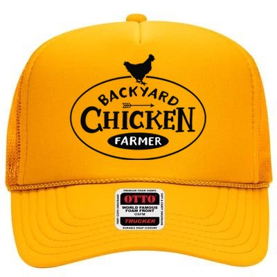 Backyard Chicken Farmer Chicken Lover Cute High Crown Mesh Back Trucker Hat