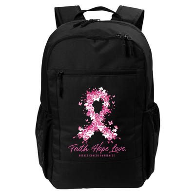 Breast Cancer Family Support Floral October Cancer Pink Ribbon Backpack