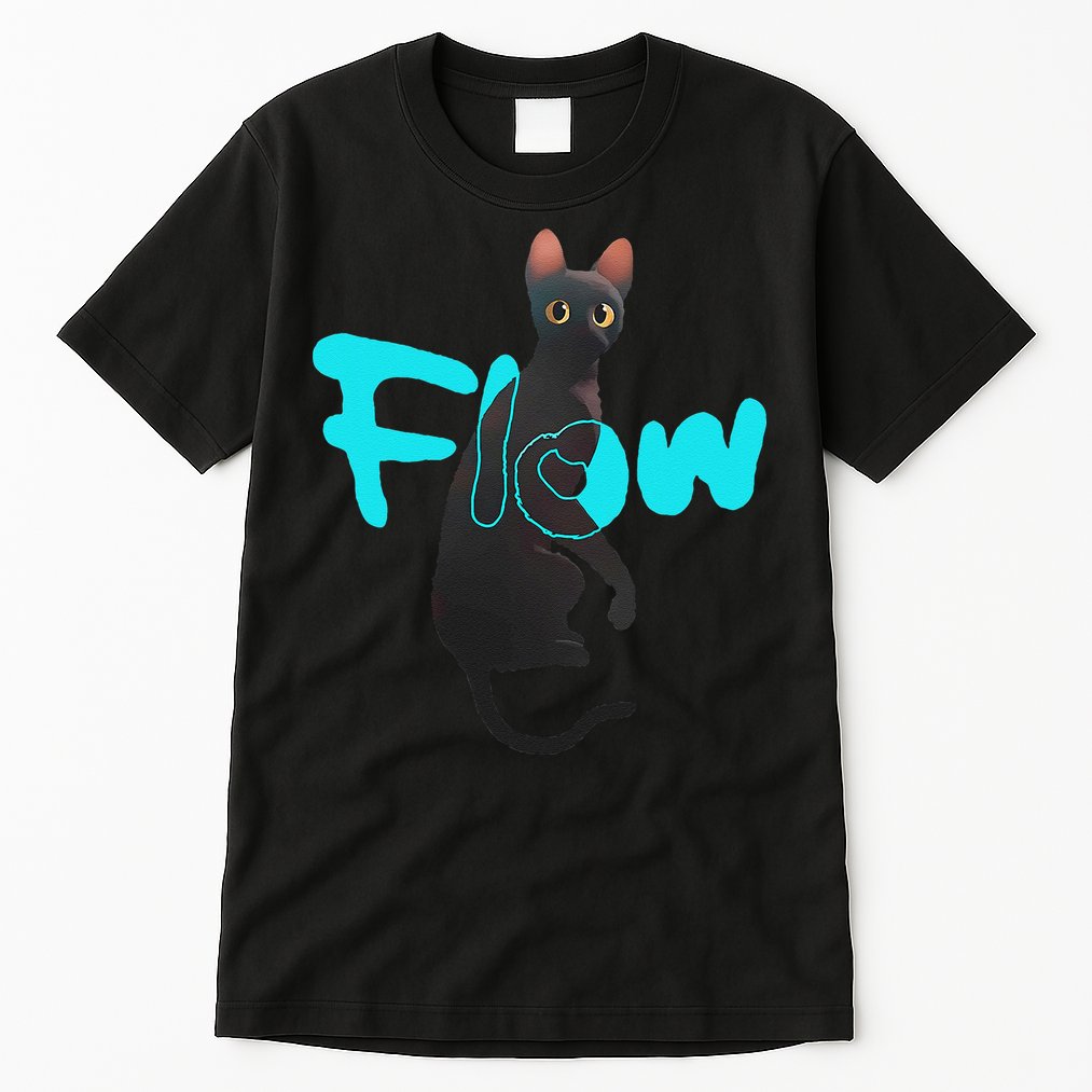 Black Cat Flow For Adult And Tall T-Shirt
