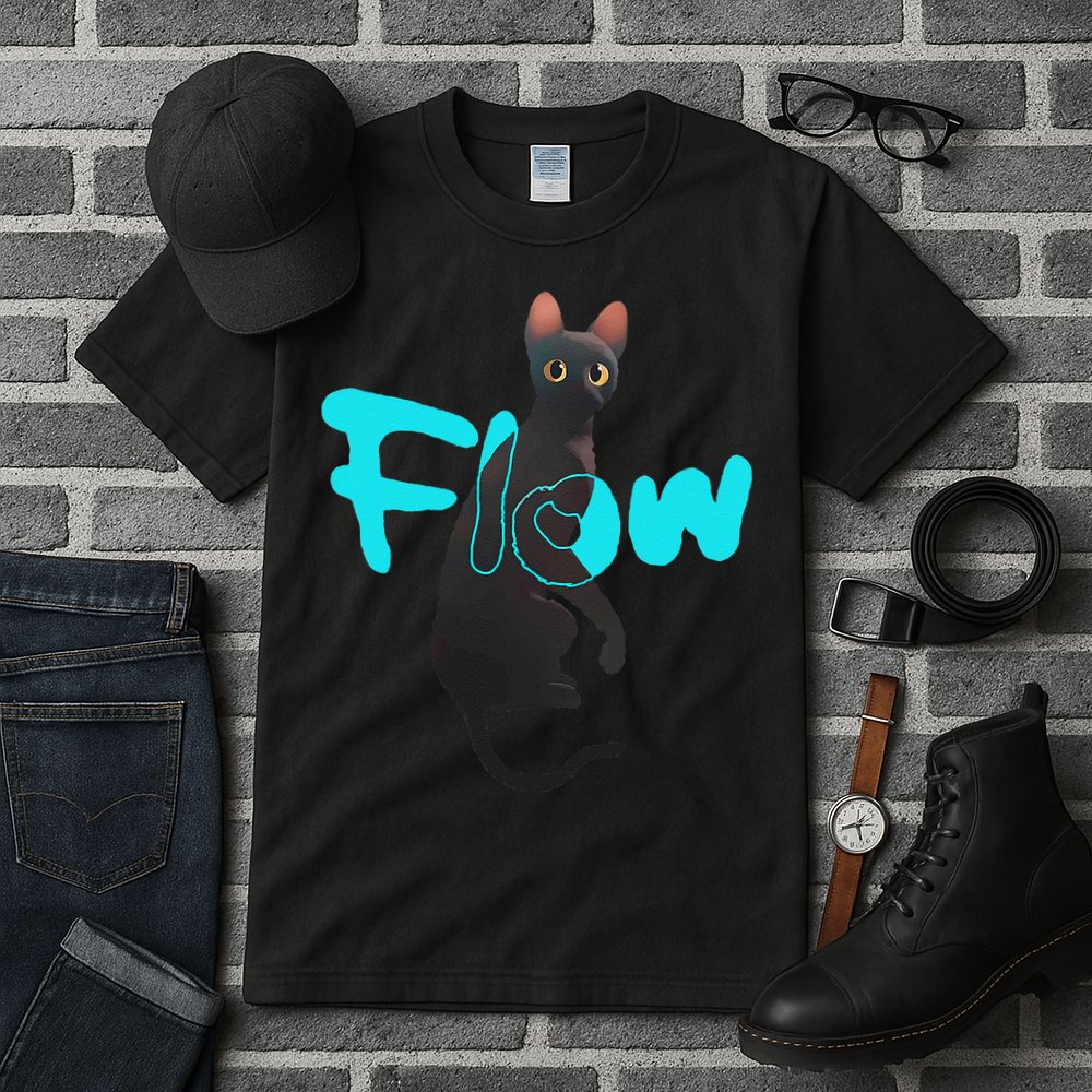Black Cat Flow For Adult And Tall T-Shirt
