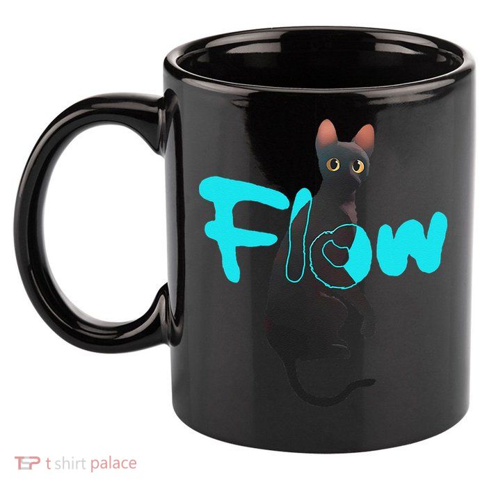Black Cat Flow For Adult And 11oz C Handle Ceramic Mug