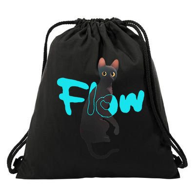 Black Cat Flow For Adult And Drawstring Bag
