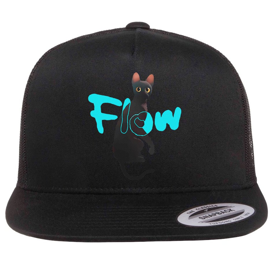 Black Cat Flow For Adult And Flat Bill Trucker Hat