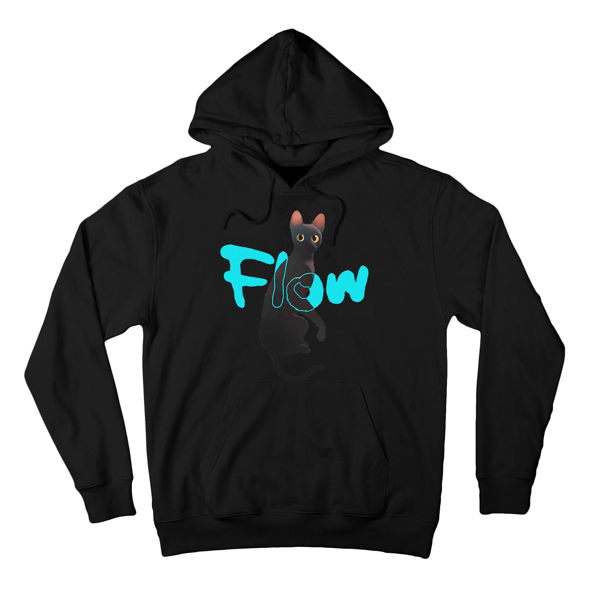 Black Cat Flow For Adult And Tall Hoodie