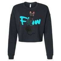 Black Cat Flow For Adult And Cropped Pullover Crew
