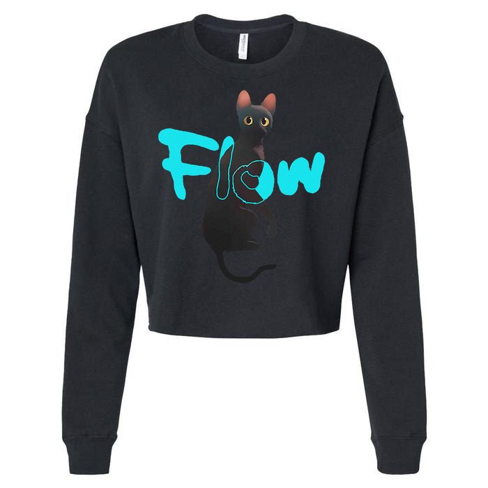 Black Cat Flow For Adult And Cropped Pullover Crew
