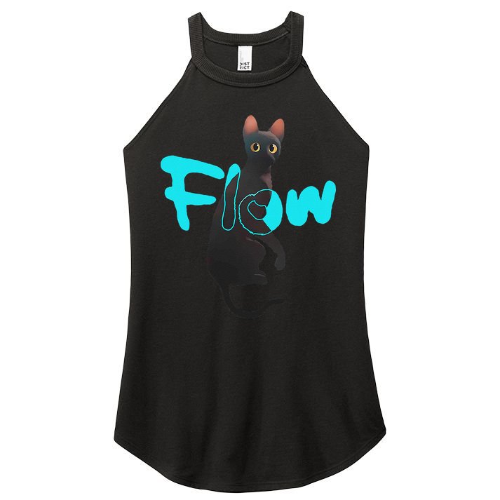 Black Cat Flow For Adult And Women's Perfect Tri Rocker Tank
