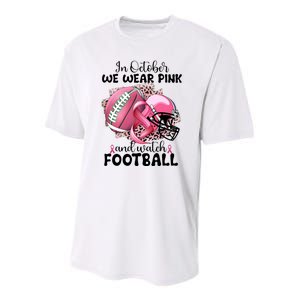 Breast Cancer Football Team Support Youth Performance Sprint T-Shirt