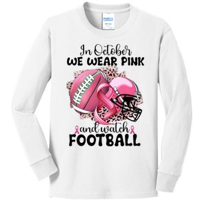 Breast Cancer Football Team Support Kids Long Sleeve Shirt