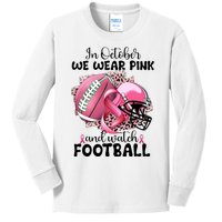 Breast Cancer Football Team Support Kids Long Sleeve Shirt