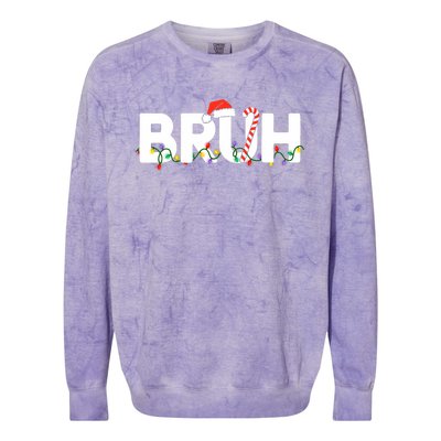 Bruh Christmas Funny Christmas Santa Colorblast Crewneck Sweatshirt