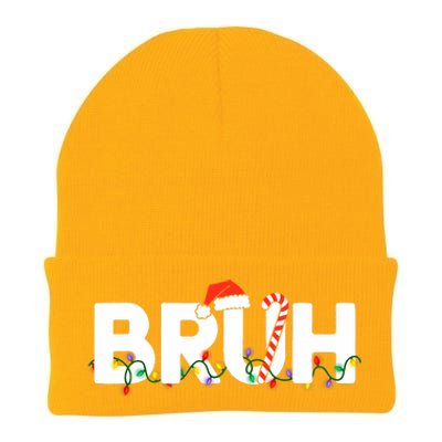 Bruh Christmas Funny Christmas Santa Knit Cap Winter Beanie