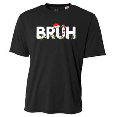 Bruh Christmas Funny Christmas Santa Cooling Performance Crew T-Shirt