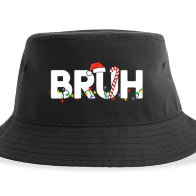 Bruh Christmas Funny Christmas Santa Sustainable Bucket Hat