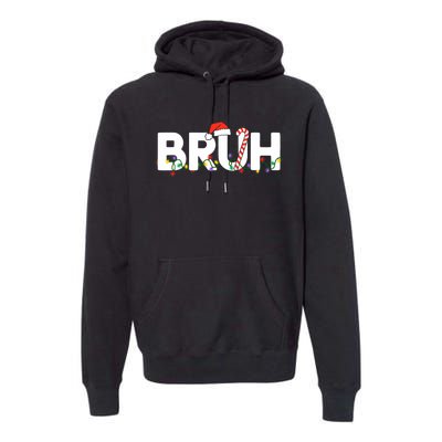 Bruh Christmas Funny Christmas Santa Premium Hoodie