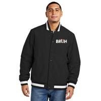 Bruh Christmas Funny Christmas Santa Insulated Varsity Jacket