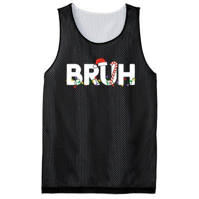 Bruh Christmas Funny Christmas Santa Mesh Reversible Basketball Jersey Tank