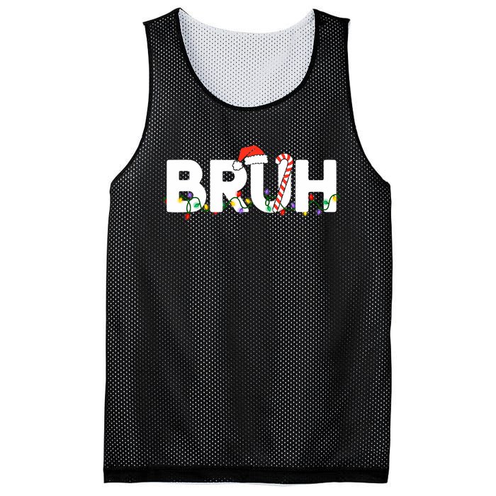 Bruh Christmas Funny Christmas Santa Mesh Reversible Basketball Jersey Tank