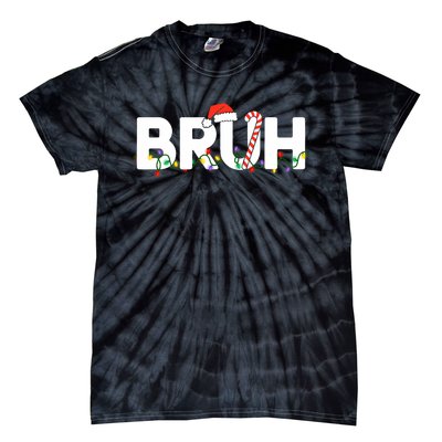 Bruh Christmas Funny Christmas Santa Tie-Dye T-Shirt