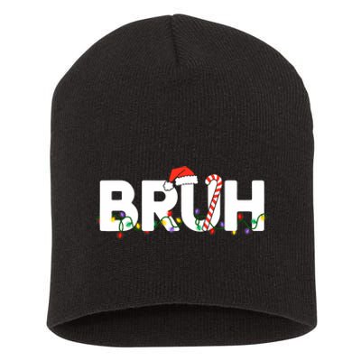 Bruh Christmas Funny Christmas Santa Short Acrylic Beanie