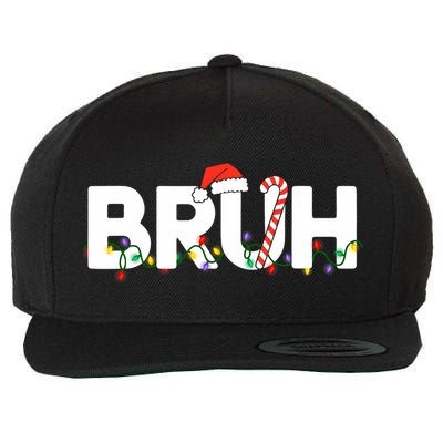 Bruh Christmas Funny Christmas Santa Wool Snapback Cap